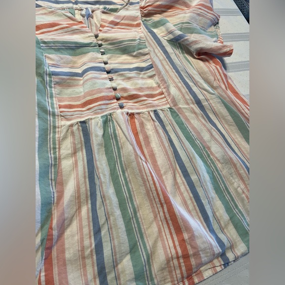 Terra & Sky Cotton Striped Blouse - Picture 2 of 5